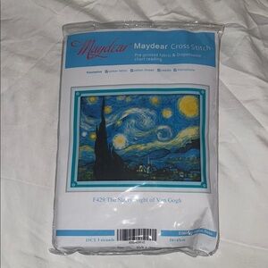 Starry Night Cross Stitch Kit - Blue and Black